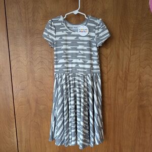 Dot Dot Smile Gray & White Geometric Twirl Dress